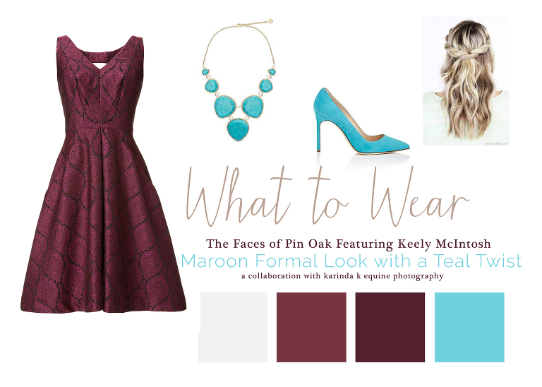 Formal Look Maroon Dress with Teal Accents 