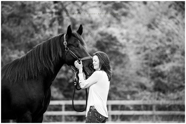 black and white texas horse and rider snuggle portraits 